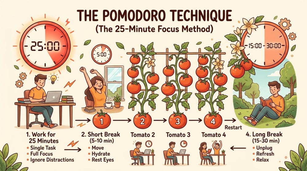 Teknik Fokus 25 Menit (Pomodoro)